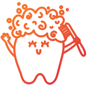Tooth icon with decorative flourishes representing preventive dental care.