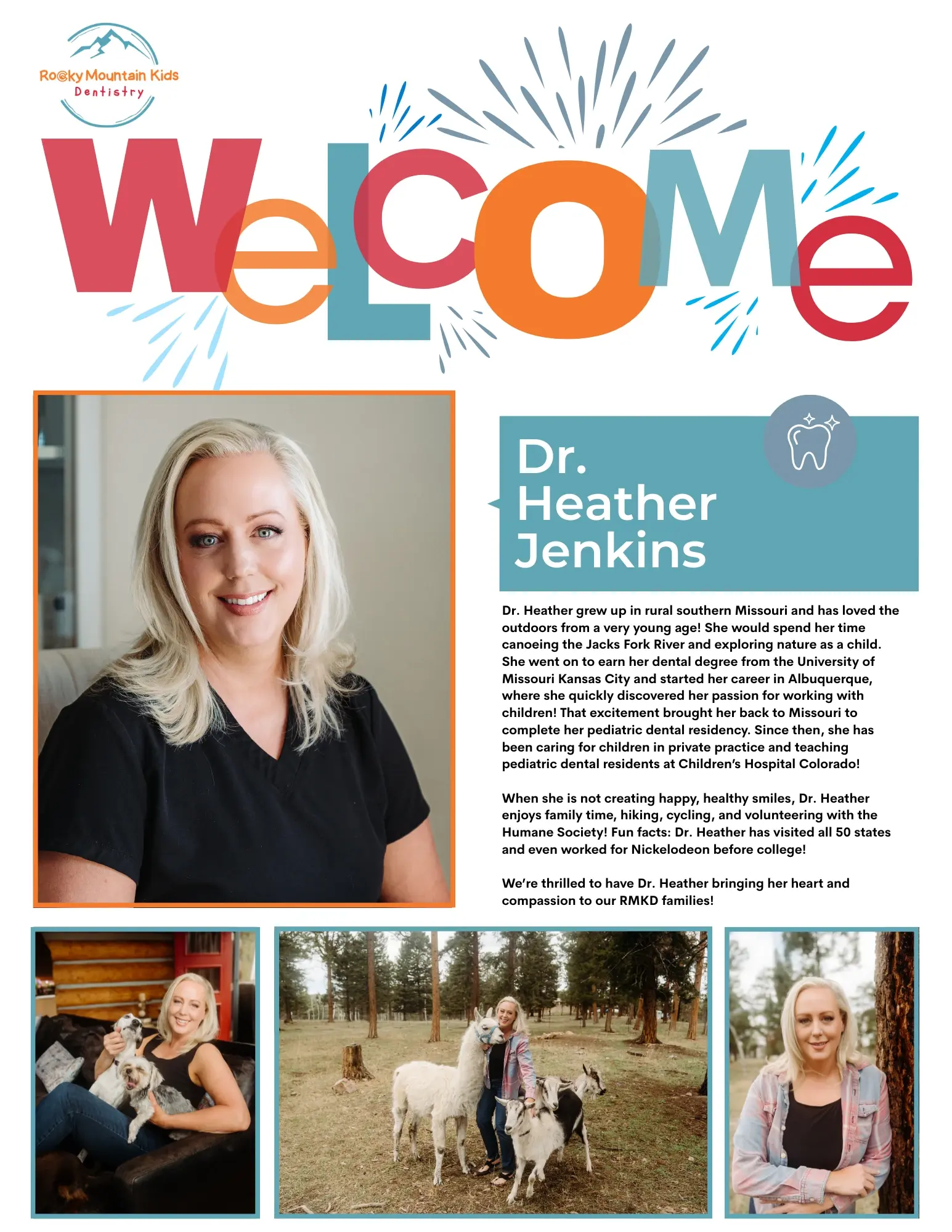 Dr. Heather Jenkins, pediatric dentist at Rocky Mountain Kids Dentistry in Englewood, Colorado.